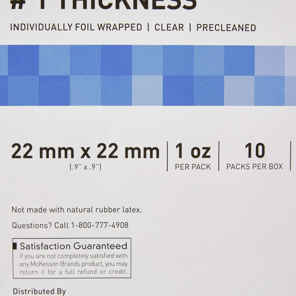 Cover Glass McKesson Square 1 Thickness 22 X 22 mm 70-1121MCK Pack/1 70-1121MCK MCK BRAND 938364_PK