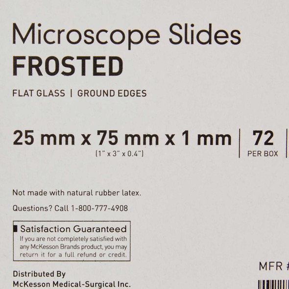 Microscope Slide McKesson 1 X 3 Inch X 1 mm Frosted End 16-7132 Case/1440 16-7132 MCK BRAND 464498_CS