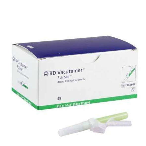 BD Vacutainer Eclipse Blood Collection Needle 21 Gauge 1-1/4 Inch Needle Length Safety Needle Without Tubing Sterile 368607 Box/48 368607 BECTON-DICKINSON 373902_BX