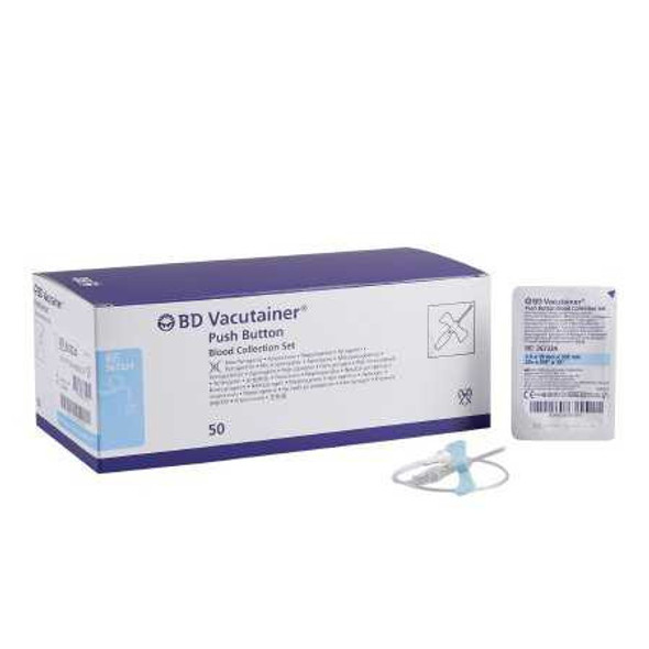 BD Vacutainer Push Button Blood Collection Set 23 Gauge 3/4 Inch Needle Length Safety Needle 12 Inch Tubing Sterile 367324 Case/200 - 63272800 367324 BD HOME HEALTHCARE 542462_CS