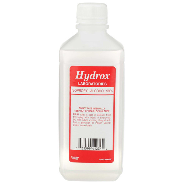 ALCOHOL ISO 99% 16OZ 12/CS HYDROX D0052 Each/1 D0052 HYDROX CHEMICAL CO 897464_EA
