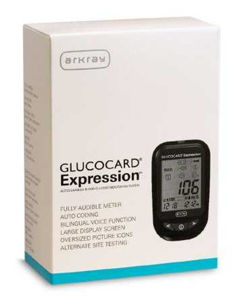 Blood Glucose Meter Glucocard Expresson 6 Seconds Stores Up To 300 Results 7- 14- and 30-Day Averaging No coding 570001 Each/1 570001 ARKRAY 793446_EA