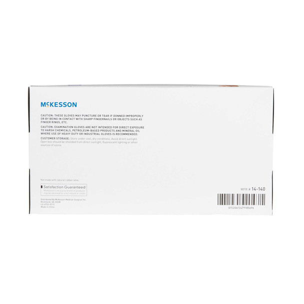 Exam Glove McKesson NonSterile Clear Powder Free Vinyl Ambidextrous Smooth Not Chemo Approved X-Large 14-140 Box/130 14-140 MCK BRAND 833078_BX