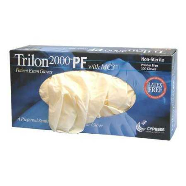 Exam Glove Trilon 2000 PF with MC3 NonSterile Ivory Powder Free Stretch Vinyl Ambidextrous Smooth Not Chemo Approved Large WITH PROP. 65 WARNING 25-970 Box/100 MCK BRAND 457272_BX