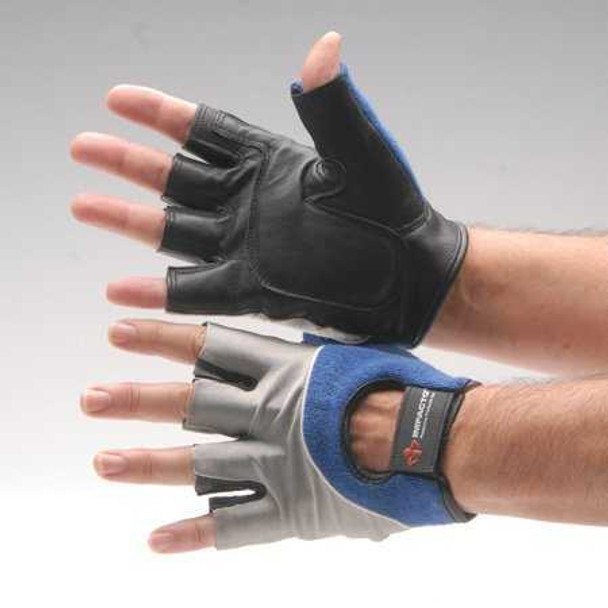 Impact Glove Impacto Half Finger Large Black / Blue / Gray Hand Specific Pair 95470 Each/1 95470 MOORE MEDICAL 978029_EA