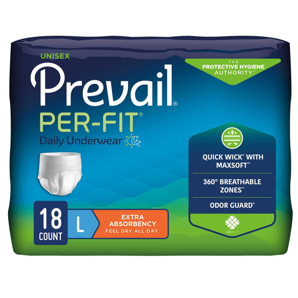 Adult Absorbent Underwear Prevail Per-Fit Pull On Large Disposable Heavy Absorbency PF-513 Case/72 - 13503100 PF-513 FIRST QUALITY PRODUCTS INC. 572721_CS