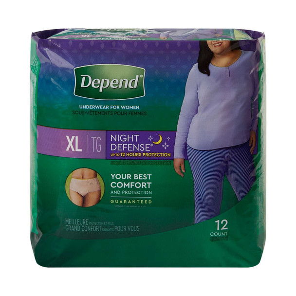 Adult Absorbent Underwear Depend Night Defense Pull On X-Large Disposable Heavy Absorbency 45591 Pack/12 45591 KIMBERLY CLARK PROFESSIONAL & 1003125_PK