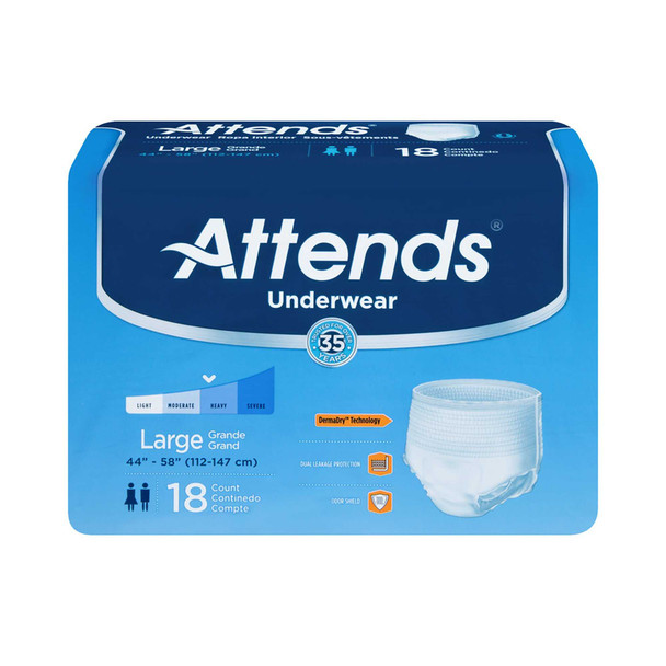 Adult Absorbent Underwear Attends Pull On Large Disposable Moderate Absorbency AP0730 Case/4 AP0730 ATTENDS HEALTHCARE PRODUCTS 522094_CS