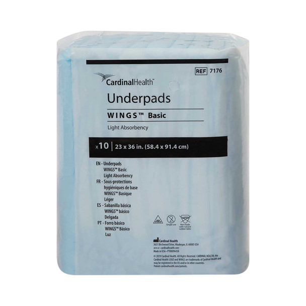 Underpad Simplicity 23 X 36 Inch Disposable Fluff Moderate Absorbency 7176 Pack/10 7176 KENDALL HEALTHCARE PROD INC. 406849_BG