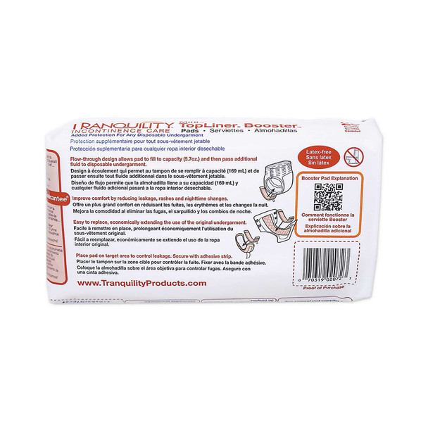 Incontinence Booster Pad TopLiner 10-1/2 Inch Length Heavy Absorbency Polymer Unisex Disposable 2072 BG/25 2072 PRINCIPAL BUSINESS ENT., INC. 807572_PK