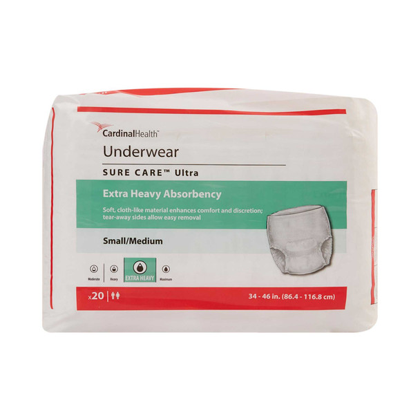 Adult Absorbent Underwear Sure Care Pull On Medium Disposable Heavy Absorbency 1430 BG/20 1430 KENDALL HEALTHCARE PROD INC. 960586_BG