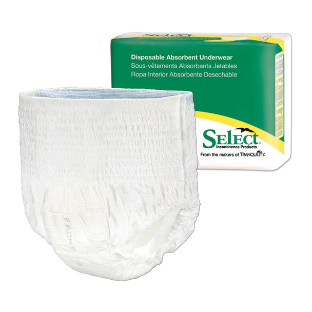 Adult Absorbent Underwear Select Pull On X-Small Disposable Heavy Absorbency 2603 Case/96 2603 PRINCIPAL BUSINESS ENT., INC. 696226_CS
