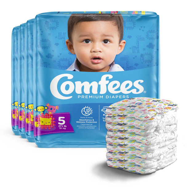 Baby Diaper Comfees Tab Closure Size 5 Disposable Moderate Absorbency 41541 Case/108 41541 ATTENDS HEALTHCARE PRODUCTS 907034_CS