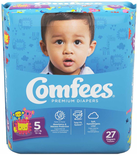 Baby Diaper Comfees Tab Closure Size 5 Disposable Moderate Absorbency 41541 Case/108 41541 ATTENDS HEALTHCARE PRODUCTS 907034_CS