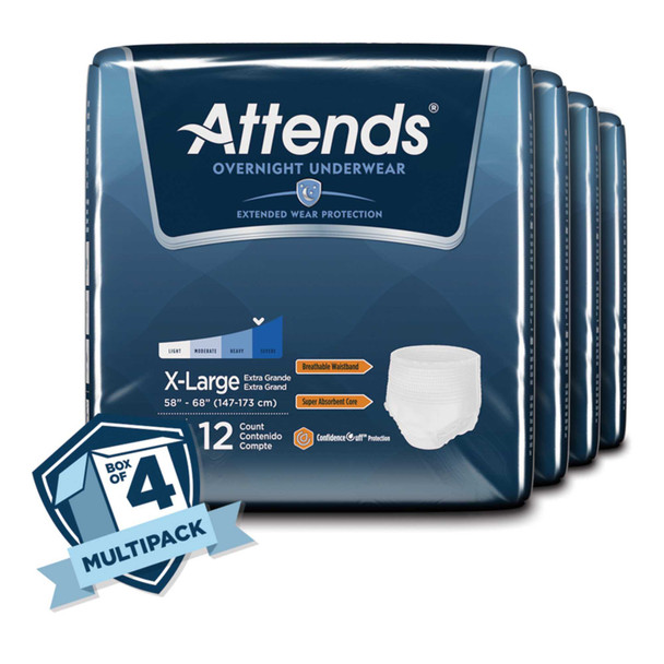 Adult Absorbent Underwear Attends Pull On X-Large Disposable Heavy Absorbency APPNT40 BG/12 APPNT40 ATTENDS HEALTHCARE PRODUCTS 830767_BG