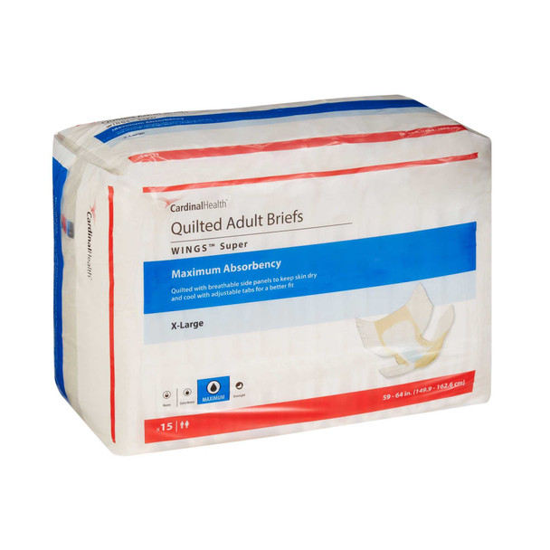 Adult Incontinent Brief Wings Super Tab Closure X-Large Disposable Heavy Absorbency 87085 BG/15 87085 KENDALL HEALTHCARE PROD INC. 960585_BG