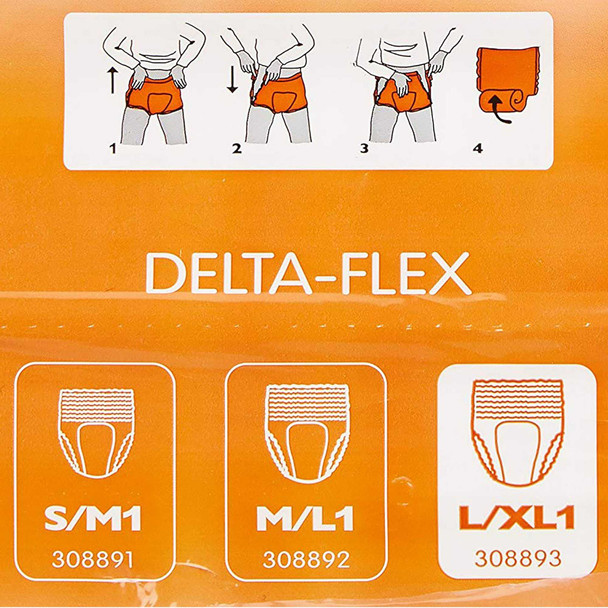 Adult Absorbent Underwear Abena Delta-Flex XL1 Pull On Large / X-Large Disposable Moderate Absorbency 308893 BG/14 308893 ABENA NORTH AMERICA INC 938167_BG