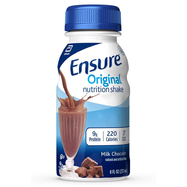 Oral Supplement Ensure Original Chocolate 8 oz. Bottle Ready to Use 57231 Case/24 57231 ABBOTT NUTRITION 649270_CS