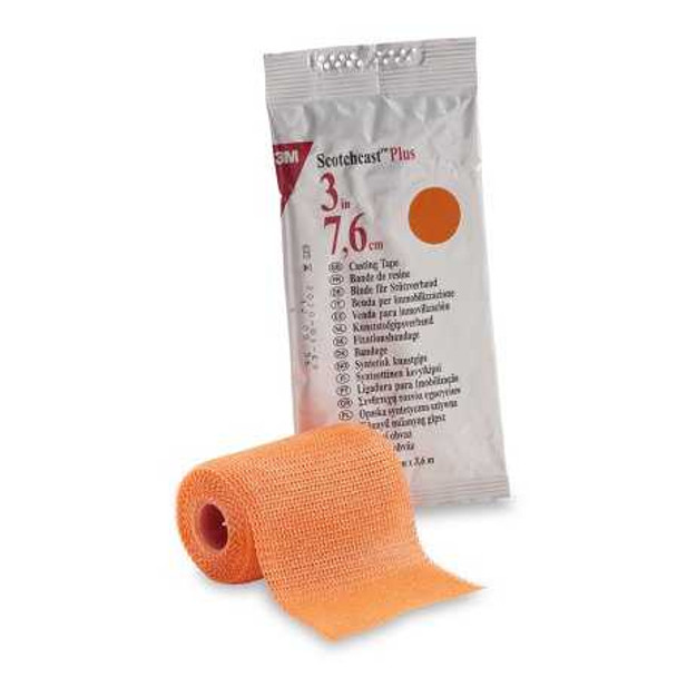 Cast Tape 3M Scotchcast Plus 3 Inch X 12 Foot Fiberglass Bright Orange 82003W Box/10 82003W 3M 199239_BX