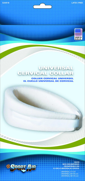 Cervical Collar Sport-Aid Medium Density Universal 2-1/2 Inch Height 12 to 22 Inch Circumference SA4518 NAT UN Each/1 SA4518 NAT UN SCOTT SPECIALTIES, INC. 697345_EA