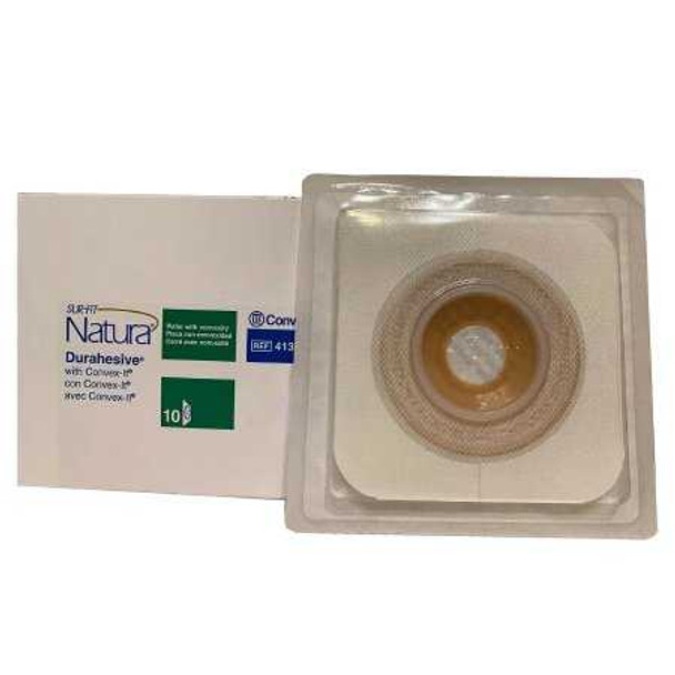 Colostomy Barrier Sur-Fit Natura Pre-Cut Extended Wear Durahesive White Tape 1-3/4 Inch Flange Sur-Fit Natura Hydrocolloid 7/8 Inch Stoma 413180 Box/10 413180 CONVA TEC 466132_BX