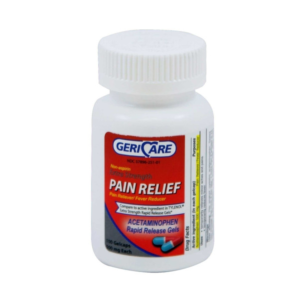 Pain Relief McKesson Brand 500 mg Strength Gelcap 100 per Bottle 57896025101 BT/100 57896025101 MCK BRAND 555690_BT