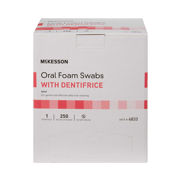 Oral Swabstick McKesson Foam Tip Dentifrice 4833 Box/250 4833 MCK BRAND 864692_BX