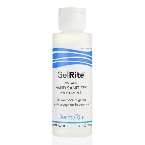 Hand Sanitizer GelRite 4 oz. Alcohol Ethyl Gel Bottle 00104 Each/1 104 DERMARITE INDUSTRIES LLC 576312_EA