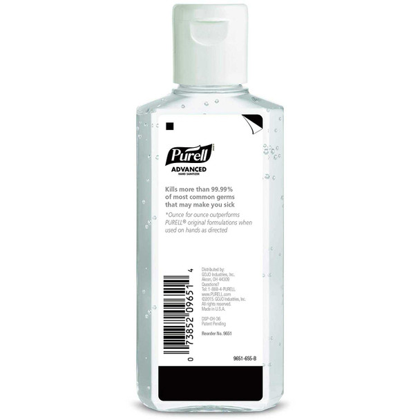 Hand Sanitizer Purell 4.25 oz. Alcohol Ethyl Gel Bottle 9651-24 Each/1 9651-24 GOJO INDUSTRIES INC 281327_EA