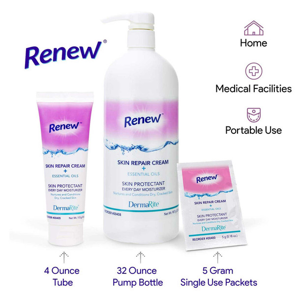 Moisturizer Renew 4 oz. Tube Cream Scented 00405 Case/12 405 DERMARITE INDUSTRIES LLC 776335_CS