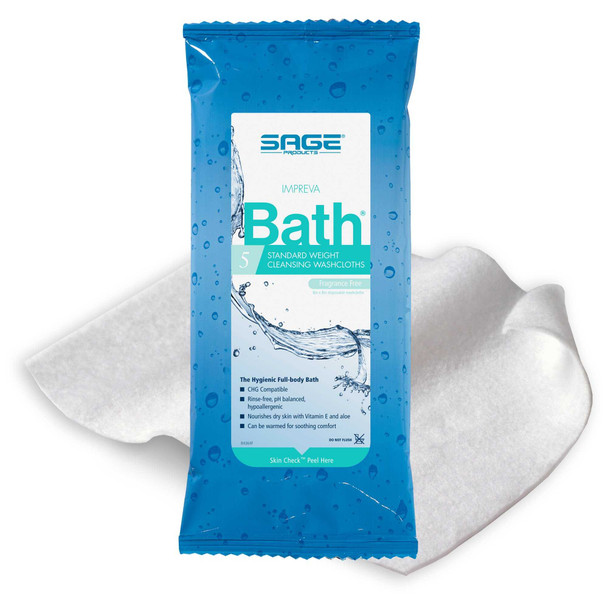 Bath Wipe Impreva Bath Soft Pack Aloe Unscented 5 Count 7987 Case/390 - 79871709 7987 SAGE PRODUCTS INC. 470682_CS