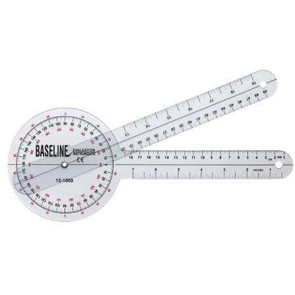 Goniometer Baseline 0 - 360 Degree Head with Three ISOM Scales Inches and Centimeters 12 Inch 12-1000 Each/1 12-1000 FABRICATION ENTERPRISES 258549_EA