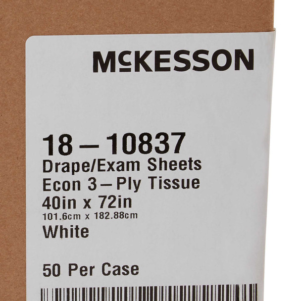 General Purpose Drape McKesson Physical Exam Drape 40 X 72 Inch NonSterile 18-10837 Case/50 18-10837 MCK BRAND 216348_CS