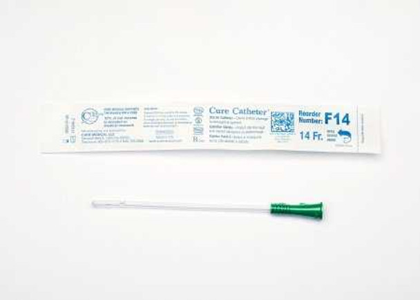 Urethral Catheter Cure Catheter Straight Tip 14 Fr. 6 Inch F14 Case/300 F14 CURE MEDICAL 701373_CS