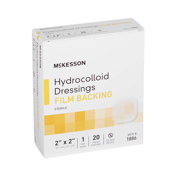 Hydrocolloid Dressing McKesson 2 X 2 Inch Square Sterile 1886 Each/1 1886 MCK BRAND 882991_EA