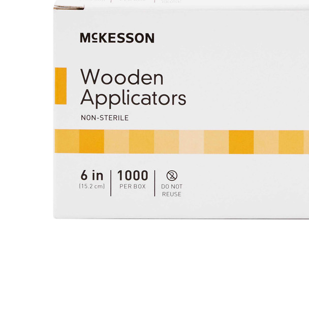 Applicator Stick McKesson Without Tip Wood Shaft 6 Inch NonSterile 1000 per Pack 24-807 Case/20000 24-807 MCK BRAND 40100_CS