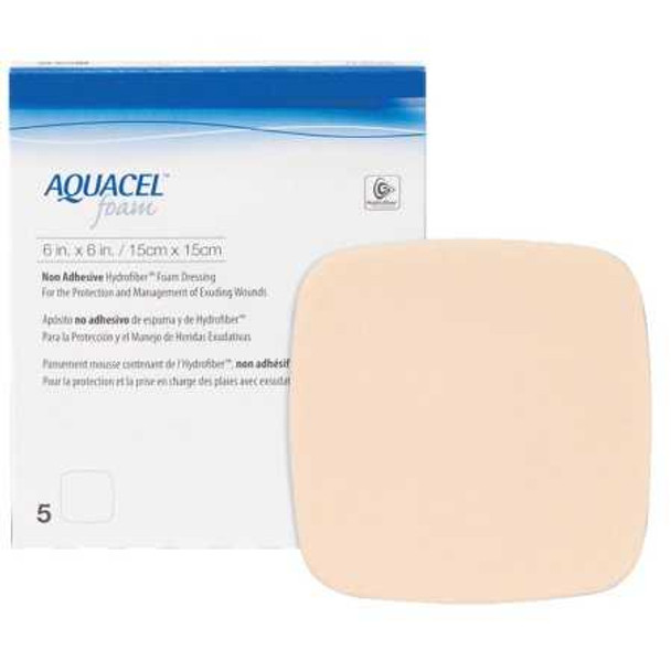 Foam Dressing Aquacel 6 X 6 Inch Square Non-Adhesive without Border Sterile 420635 Each/1 420635 CONVA TEC 802590_EA