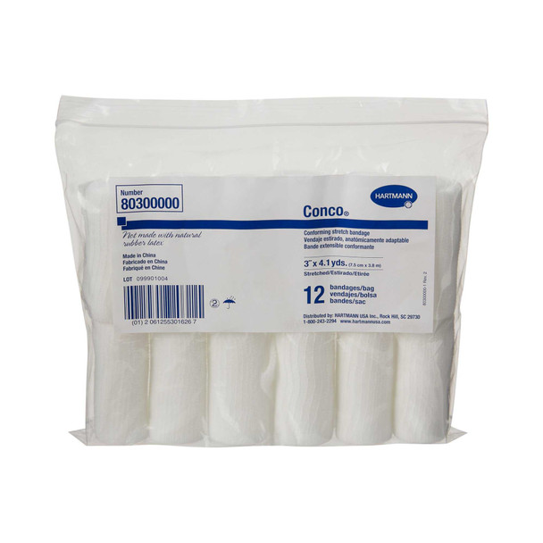 Conforming Bandage Conco Polyester 3 Inch X 4-1/10 Yard Roll NonSterile 80300000 Case/72 80300000 HARTMAN USA, INC. 403729_CS
