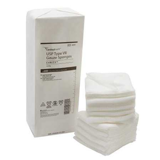 USP Type VII Gauze Sponge Curity Cotton 12-Ply 4 X 4 Inch Square NonSterile 2634 Case/2000 2634 KENDALL HEALTHCARE PROD INC. 10001_CS