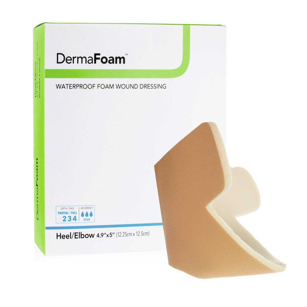 Foam Dressing DermaFoam Heel / Elbow Non-Adhesive without Border Sterile 00293E Each/1 00293E DERMARITE INDUSTRIES LLC 719720_EA