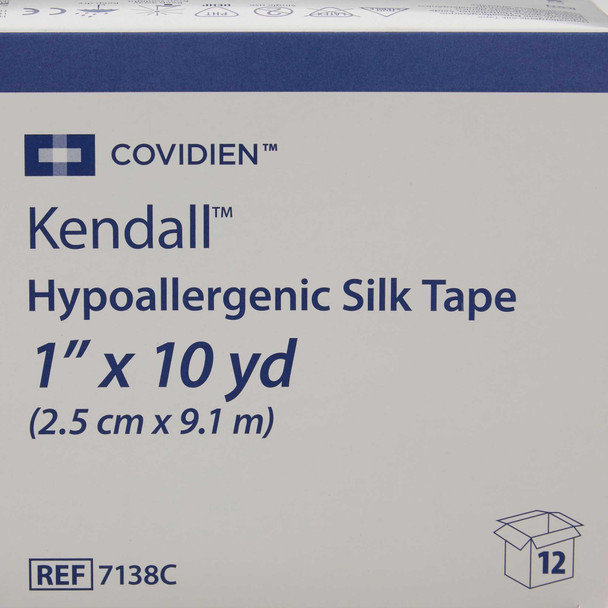 Medical Tape Kendall Hypoallergenic Silk-Like Cloth 1 Inch X 10 Yard NonSterile 7138C Case/120 7138C KENDALL HEALTHCARE PROD INC. 696201_CS