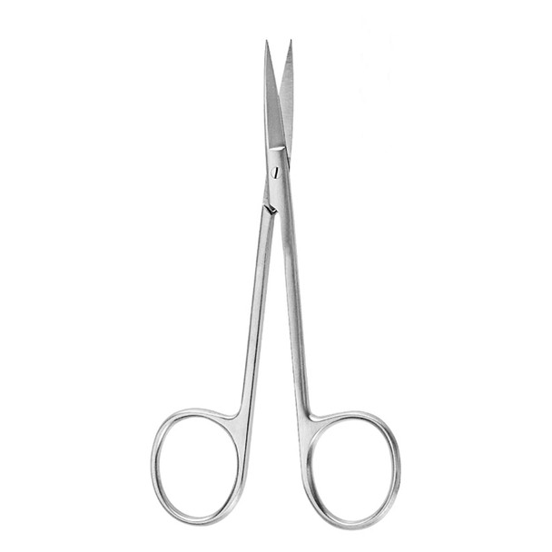 McKesson Argent Iris Scissors 4-1/2 Inch Surgical Grade Stainless Steel Finger Ring Handle Straight Sharp/Sharp 43-1-104 Each/1 43-1-104 MCK BRAND 487305_EA