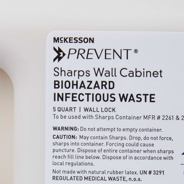 Prevent Sharps Collector Wall Cabinet Locking Wall Mount Polypropylene 2263 Each/1 2263 MCK BRAND 855128_EA