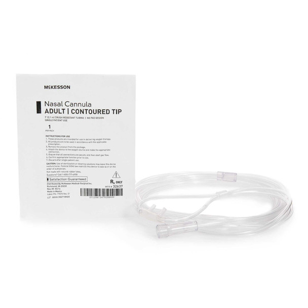 Nasal Cannula Low Flow McKesson Adult Curved Prong / NonFlared Tip 32637 Each/1 32637 MCK BRAND 911722_EA