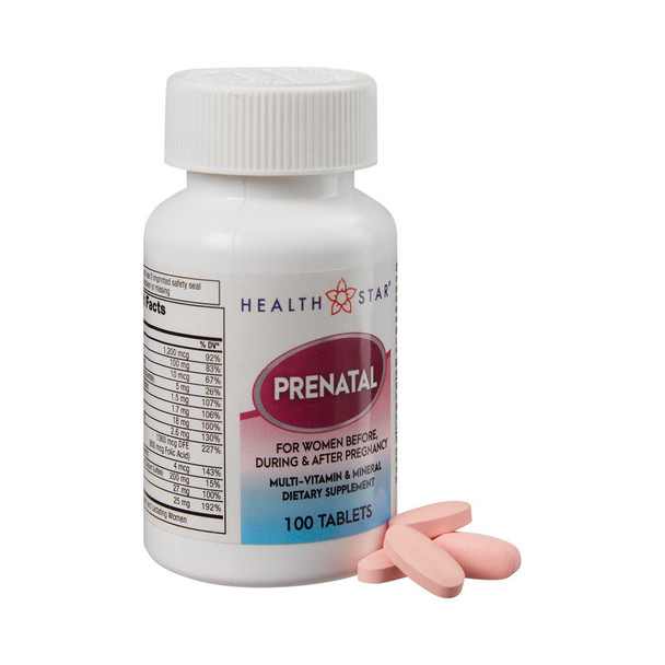 Prenatal Vitamin Supplement McKesson Brand Tablet 100 per Bottle 57896057501 BT/100 57896057501 MCK BRAND 556973_BT