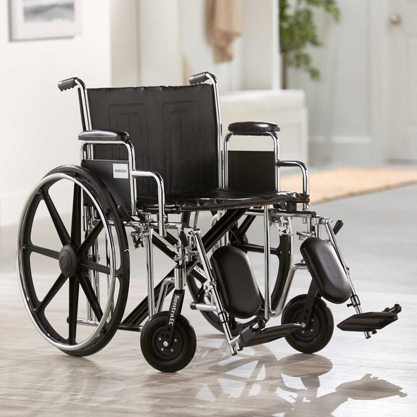 Wheelchair McKesson Dual Axle Padded Removable Composite Black 24 Inch 450 lbs. 146-STD24ECDDA-ELR Each/1 MCK BRAND 1065289_EA