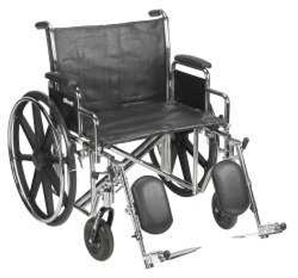 Wheelchair McKesson Dual Axle Padded Removable Composite Black 24 Inch 450 lbs. 146-STD24ECDDA-ELR Each/1 MCK BRAND 1065289_EA