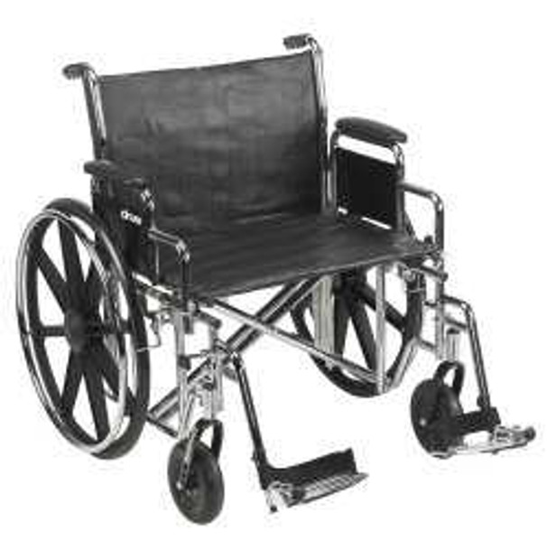 Wheelchair McKesson Dual Axle Padded Removable Composite Black 24 Inch 450 lbs. 146-STD24ECDDA-SF Each/1 MCK BRAND 1065288_EA