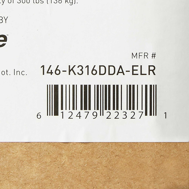 Lightweight Wheelchair McKesson Dual Axle Flip Back Padded Removable Mag Black 16 Inch 300 lbs. 146-K316DDA-ELR Each/1 MCK BRAND 1065283_EA