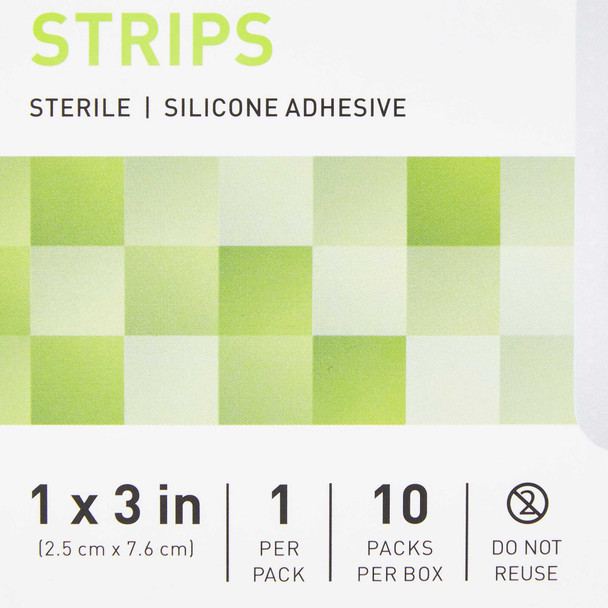 Adhesive Strip McKesson 1 X 3 Inch Silicone Rectangle Sheer Sterile 16-4840 Case/320 MCK BRAND 1083097_CS